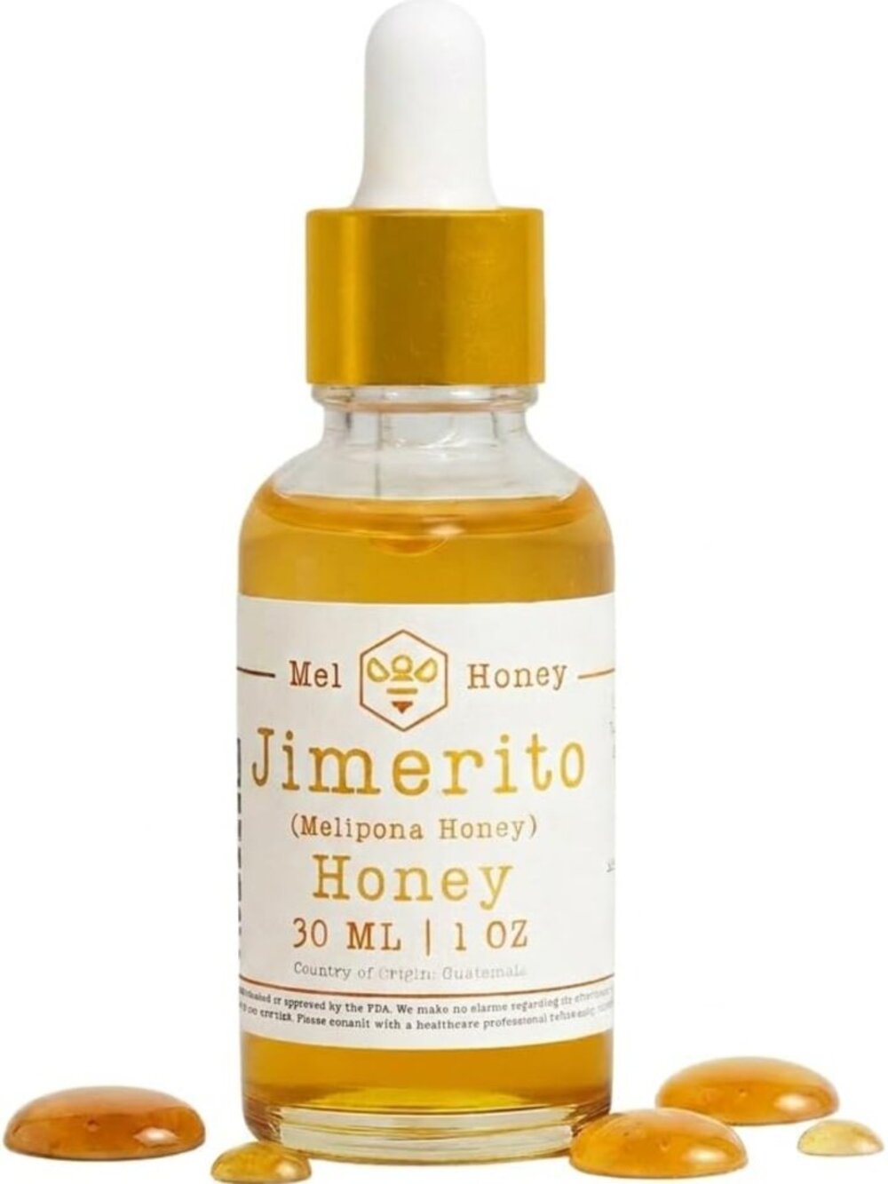 Pure Melipona Honey from Stingless Bees - Natural Sweetener, 30 ML
